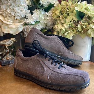 Prada Calzature Brown Suede America’s Cup Trainer Sneakers